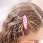 Glitter Hair Clips - Pink Sparkle