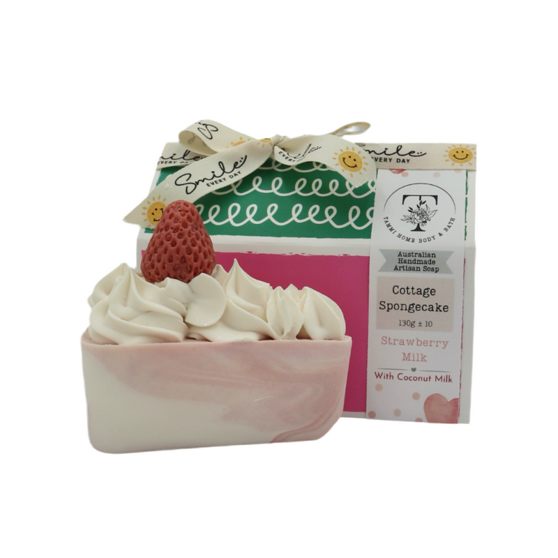 Handmade Artisan Soap - Cottage Spongecake - Strawberry