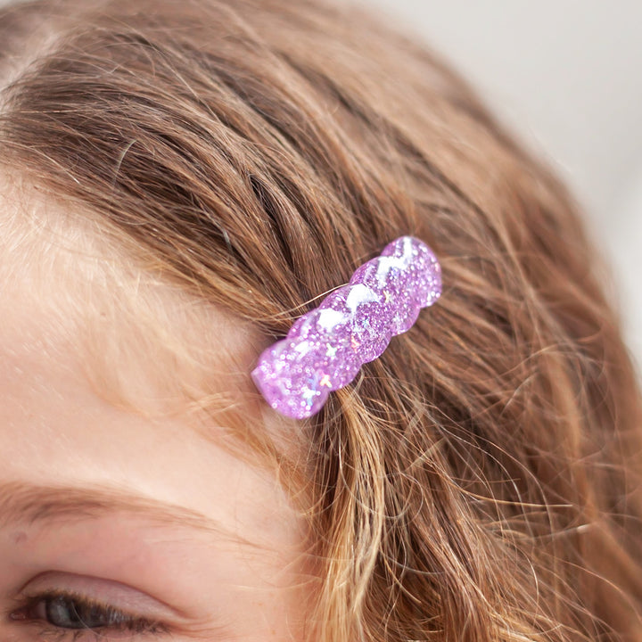 Glitter Hair Clips - Purple Sparkle