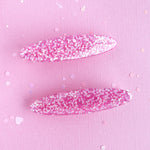 Glitter Hair Clips - Pink Sparkle